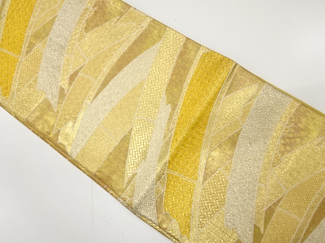 竹に古典柄織り出し　袋帯